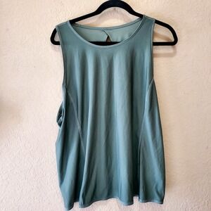Women's Athletic Key Hole Tank Top ● Frosty Spruce ● Size Large